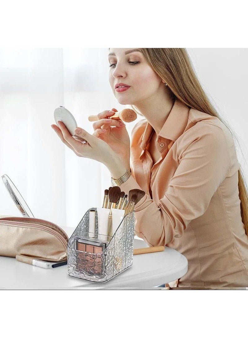 Luxury acrylic makeup organizer with a crystal design – a touch of elegance and organization for your vanity. 3 compartments and can also be used as a remote control organizer. - Image 4